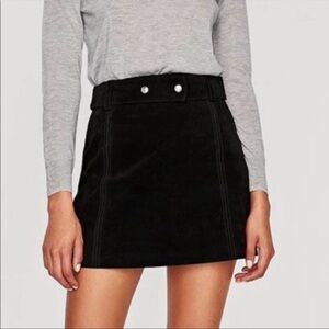Zara Black Mini Skirt with Button Detail